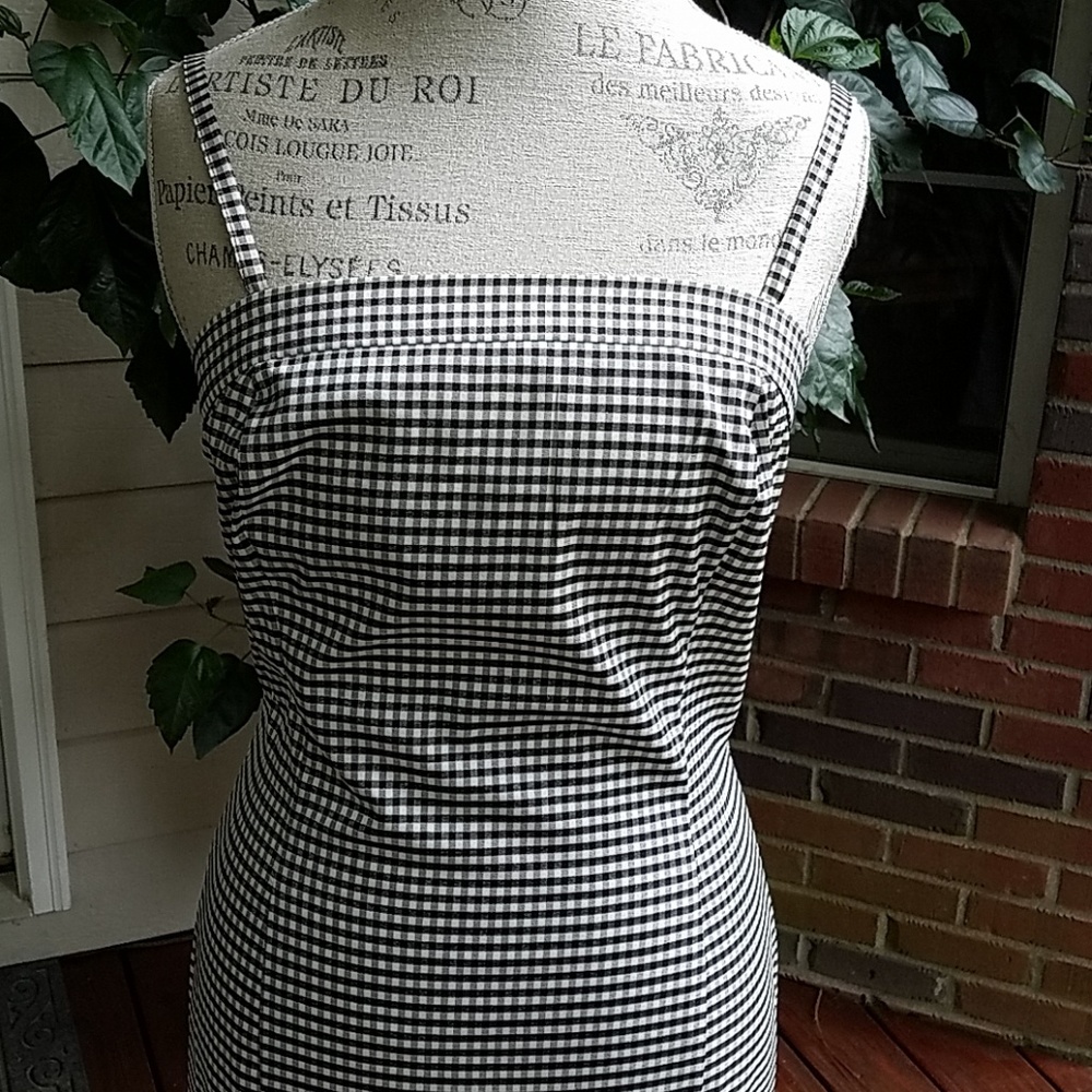 Black and white gingham sundress